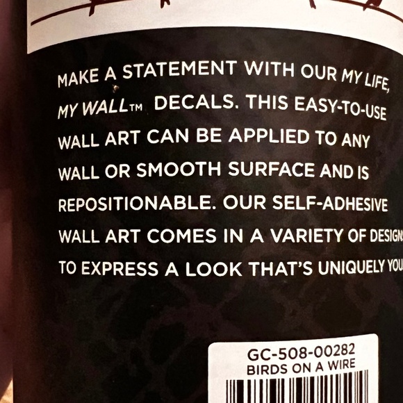 Bird design adhesive decal wall art. Birds in the wire design. - Picture 4 of 8